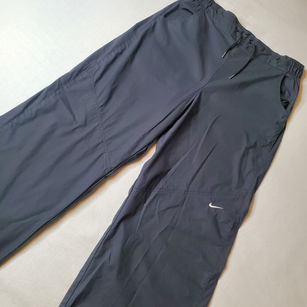 Nike Women's Size LT Woven High-Rise Pants Wide-Leg Relaxed Black FB8284